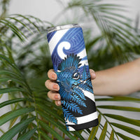Piwakawaka New Zealand Matariki Skinny Tumbler Maori New Year Silver Fern Blue Galaxy