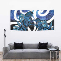 Piwakawaka New Zealand Matariki Tapestry Maori New Year Silver Fern Blue Galaxy LT14 - Polynesian Pride