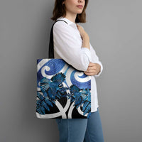 Piwakawaka New Zealand Matariki Tote Bag Maori New Year Silver Fern Blue Galaxy