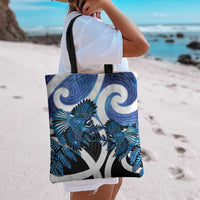 Piwakawaka New Zealand Matariki Tote Bag Maori New Year Silver Fern Blue Galaxy