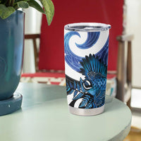 Piwakawaka New Zealand Matariki Tumbler Cup Maori New Year Silver Fern Blue Galaxy