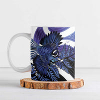 Piwakawaka New Zealand Matariki Ceramic Mug Maori New Year Silver Fern Purple Galaxy