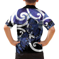 Piwakawaka New Zealand Matariki Family Matching Long Sleeve Bodycon Dress and Hawaiian Shirt Maori New Year Silver Fern Purple Galaxy LT14 - Polynesian Pride
