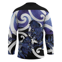 Piwakawaka New Zealand Matariki Hockey Jersey Maori New Year Silver Fern Purple Galaxy