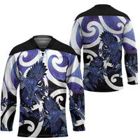 Piwakawaka New Zealand Matariki Hockey Jersey Maori New Year Silver Fern Purple Galaxy