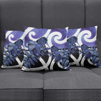 Piwakawaka New Zealand Matariki Pillow Cover Maori New Year Silver Fern Purple Galaxy