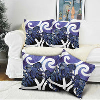 Piwakawaka New Zealand Matariki Pillow Cover Maori New Year Silver Fern Purple Galaxy