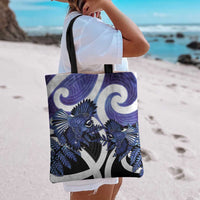 Piwakawaka New Zealand Matariki Tote Bag Maori New Year Silver Fern Purple Galaxy