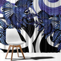 Piwakawaka New Zealand Matariki Window Curtain Maori New Year Silver Fern Purple Galaxy