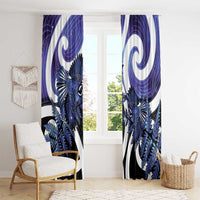 Piwakawaka New Zealand Matariki Window Curtain Maori New Year Silver Fern Purple Galaxy