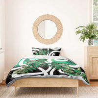 Piwakawaka New Zealand Matariki Bedding Set Maori New Year Silver Fern Green Galaxy LT14 - Polynesian Pride