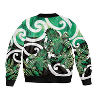 Piwakawaka New Zealand Matariki Bomber Jacket Maori New Year Silver Fern Green Galaxy LT14 - Polynesian Pride