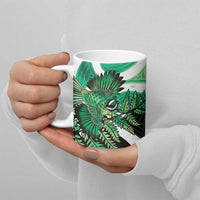 Piwakawaka New Zealand Matariki Ceramic Mug Maori New Year Silver Fern Green Galaxy