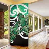 Piwakawaka New Zealand Matariki Door Cover Maori New Year Silver Fern Green Galaxy