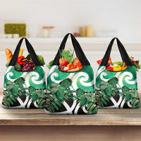 Piwakawaka New Zealand Matariki Grocery Bag Maori New Year Silver Fern Green Galaxy