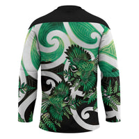 Piwakawaka New Zealand Matariki Hockey Jersey Maori New Year Silver Fern Green Galaxy