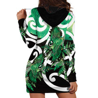 Piwakawaka New Zealand Matariki Hoodie Dress Maori New Year Silver Fern Green Galaxy