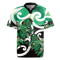 Piwakawaka New Zealand Matariki Rugby Jersey Maori New Year Silver Fern Green Galaxy LT14 Green - Polynesian Pride