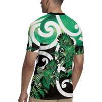Piwakawaka New Zealand Matariki Rugby Jersey Maori New Year Silver Fern Green Galaxy LT14 - Polynesian Pride