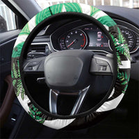 Piwakawaka New Zealand Matariki Steering Wheel Cover Maori New Year Silver Fern Green Galaxy