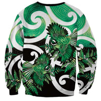 Piwakawaka New Zealand Matariki Sweatshirt Maori New Year Silver Fern Green Galaxy