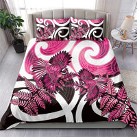 Piwakawaka New Zealand Matariki Bedding Set Maori New Year Silver Fern Pink Galaxy LT14 - Polynesian Pride