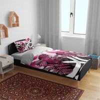 Piwakawaka New Zealand Matariki Bedding Set Maori New Year Silver Fern Pink Galaxy LT14 - Polynesian Pride