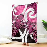 Piwakawaka New Zealand Matariki Blanket Maori New Year Silver Fern Pink Galaxy