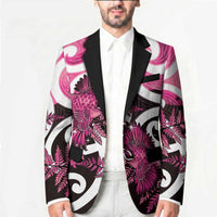 Piwakawaka New Zealand Matariki Blazer Maori New Year Silver Fern Pink Galaxy LT14 - Polynesian Pride