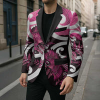 Piwakawaka New Zealand Matariki Blazer Maori New Year Silver Fern Pink Galaxy LT14 - Polynesian Pride