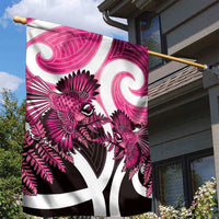Piwakawaka New Zealand Matariki Garden Flag Maori New Year Silver Fern Pink Galaxy