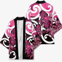 Piwakawaka New Zealand Matariki Kimono Maori New Year Silver Fern Pink Galaxy