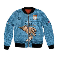Polynesian Pride Father Day Fiji Bomber Jacket I Love You Dad Fijian Tapa Pattern LT14 Unisex Blue - Polynesian Pride