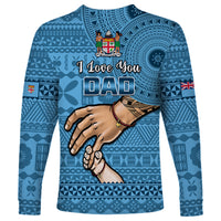 Polynesian Pride Father Day Fiji Long Sleeve Shirt I Love You Dad Fijian Tapa Pattern LT14 - Polynesian Pride