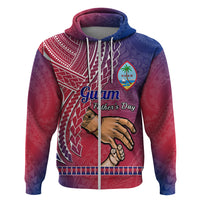 Custom Father Day Guam Hoodie I Love You Dad Guaman Latte Stone LT14 Zip Hoodie Red - Polynesian Pride