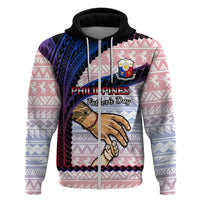 Custom Father Day Philippines Hoodie Filipino Pattern Maligayang Araw ng Mga Ama LT14 Zip Hoodie Art - Polynesian Pride