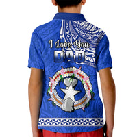 Polynesian Pride Father Day Northern Mariana Islands Kid Polo Shirt CNMI I Love You Dad LT14 - Polynesian Pride