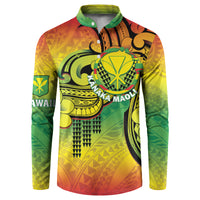 Hawaii Flag Day Button Sweatshirt Kanaka Maoli With Kakau Polynesian Pattern LT14