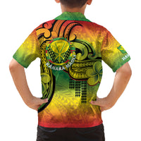 Hawaii Flag Day Family Matching Puletasi and Hawaiian Shirt Kanaka Maoli With Kakau Polynesian Pattern LT14