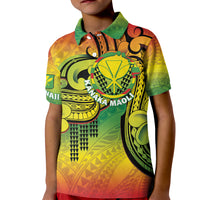 Hawaii Flag Day Kid Polo Shirt Kanaka Maoli With Kakau Polynesian Pattern LT14