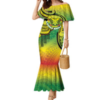 Hawaii Flag Day Mermaid Dress Kanaka Maoli With Kakau Polynesian Pattern LT14 Women Green - Polynesian Pride