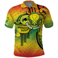 Hawaii Flag Day Polo Shirt Kanaka Maoli With Kakau Polynesian Pattern LT14