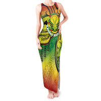 Hawaii Flag Day Tank Maxi Dress Kanaka Maoli With Kakau Polynesian Pattern LT14 Women Green - Polynesian Pride