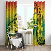 Hawaii Flag Day Window Curtain Kanaka Maoli With Kakau Polynesian Pattern