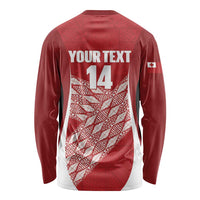 Tonga Rugby Custom Long Sleeve Shirt Go ʻIkale Tahi Go Tongan Tapa Cloth