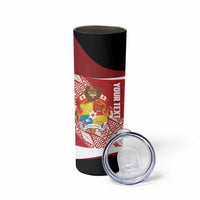 Tonga Rugby Custom Skinny Tumbler Go ʻIkale Tahi Go Tongan Tapa Cloth