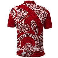 Polynesian Pride Hawaii Polo Shirt Hawaiian Tribal Honu Red Version LT14 - Polynesian Pride