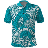 Polynesian Pride Hawaii Polo Shirt Hawaiian Tribal Honu Turquoise Version LT14 Turquoise - Polynesian Pride