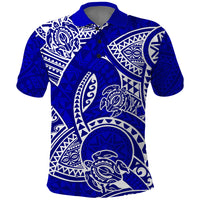 Polynesian Pride Hawaii Polo Shirt Hawaiian Tribal Honu Blue Version LT14 Blue - Polynesian Pride
