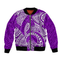 Polynesian Pride Hawaii Bomber Jacket Hawaiian Tribal Honu Purple Version LT14 Unisex Purple - Polynesian Pride